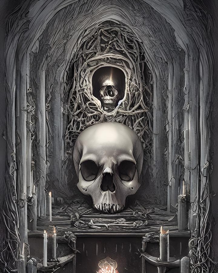 Skull Altar II Digital Art by Annalisa Rivera-Franz