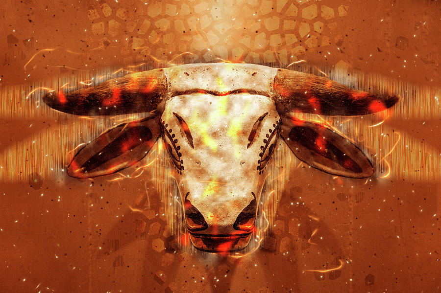 Skull and Horns Digital Art by Pheasant Run Gallery