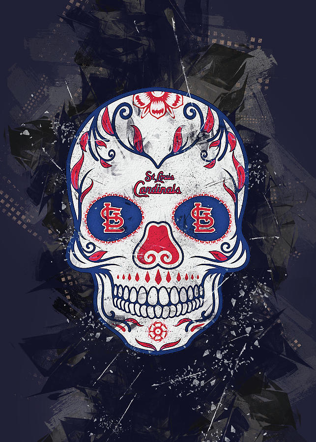 Skull Baseball St. Louis Cardinals Drawing by Leith Huber - Fine
