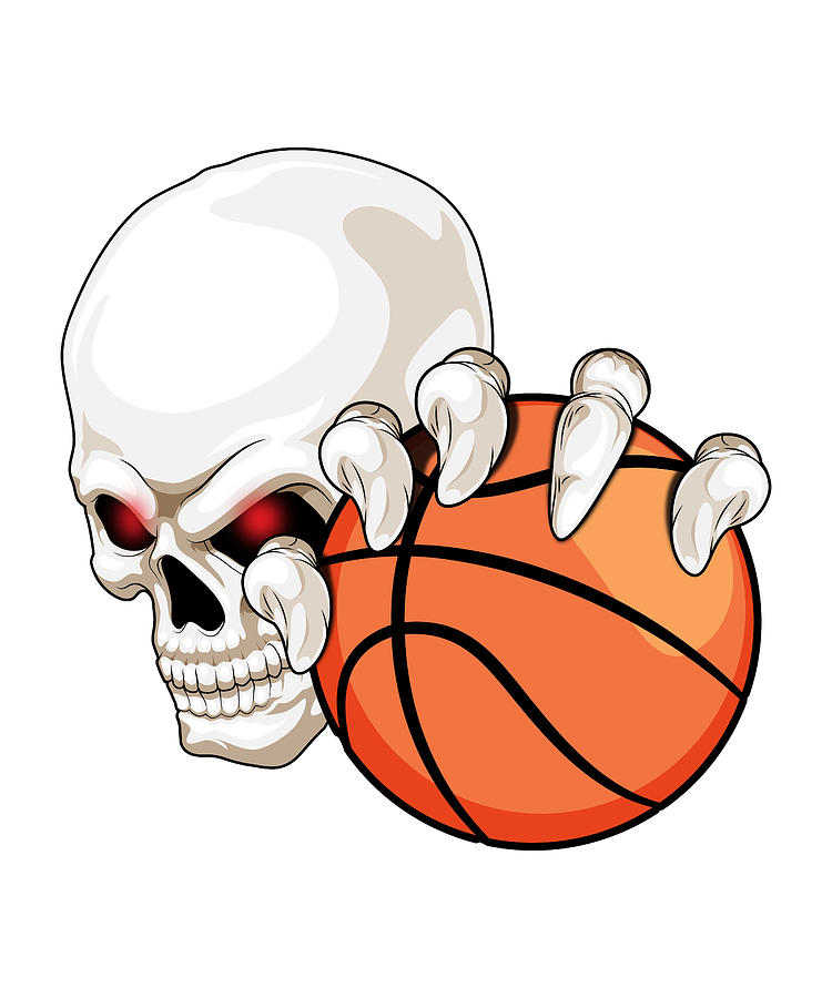 Skull Basketball player Basketball Painting by Markus Schnabel - Fine