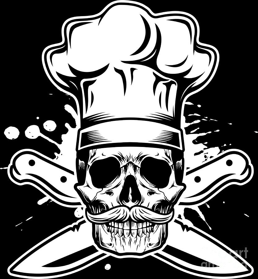 Skull Butcher Professional Head Chef Gift Idea Digital Art by ...