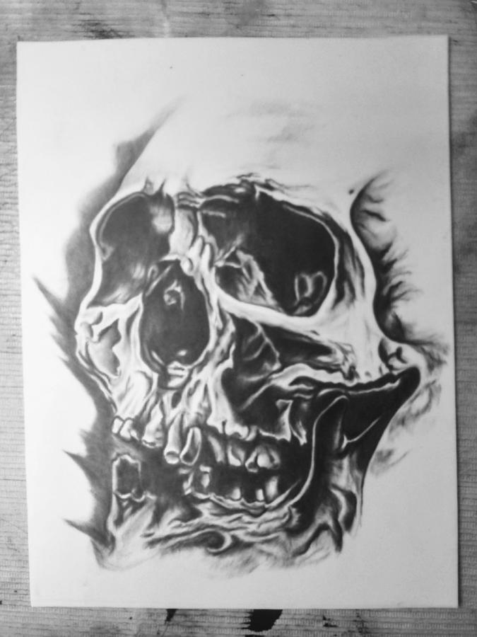 Skull Mixed Media - Skull by Chuck Bell