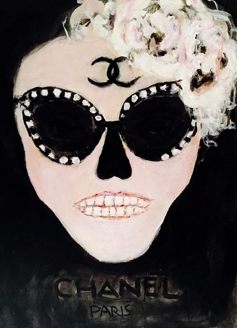 Skull Fashionista Painting by Sandy Welch