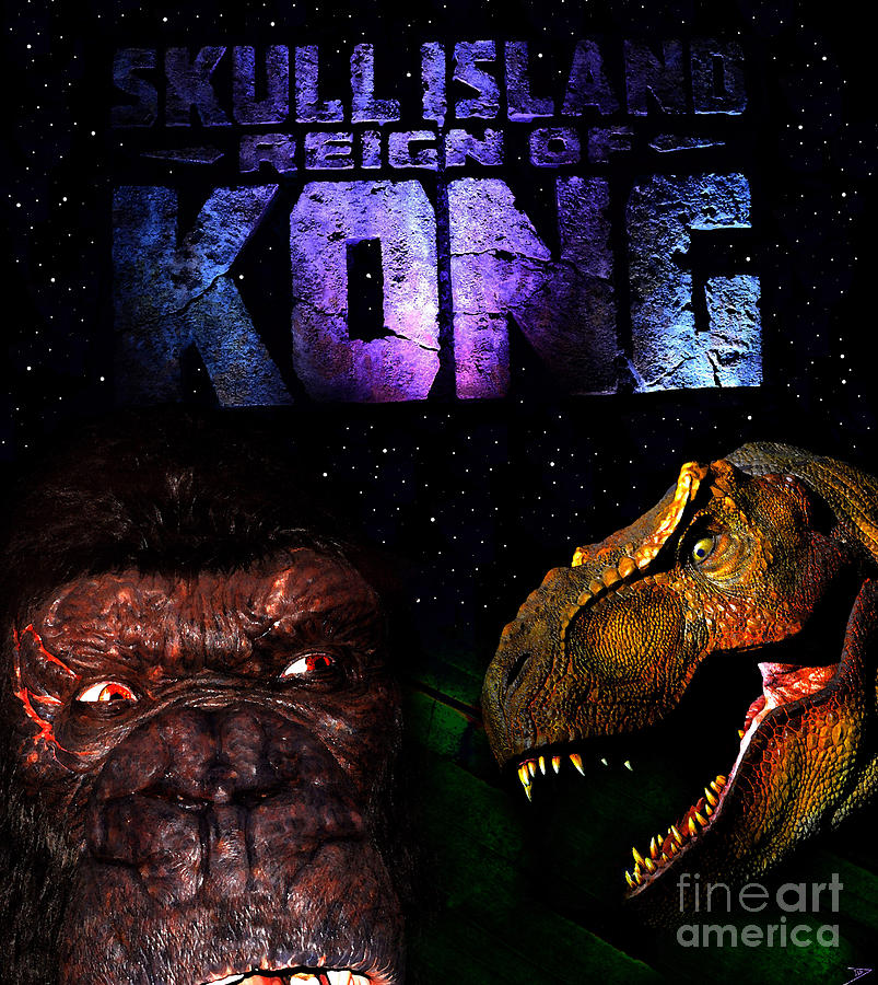 Skull Island rein of Kong original work Mixed Media by David Lee Thompson