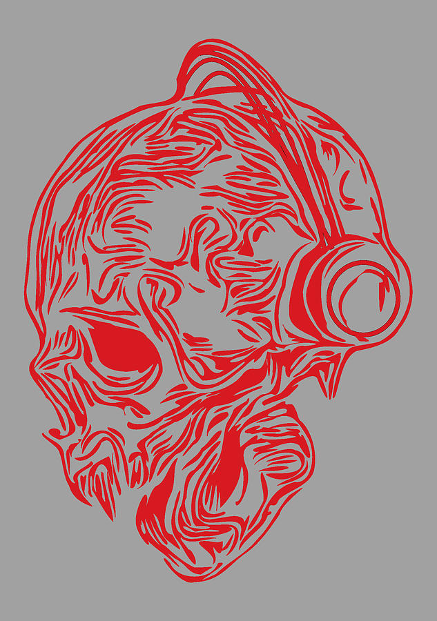 Skull Music Drawing by David McKinney Skull Music Drawing by David McKinney