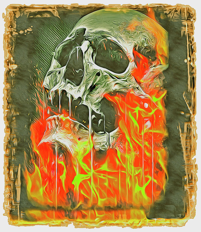 Skull Painting 8 Digital Art by John Shepherd - Fine Art America