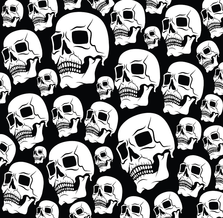 Skull Pattern Background. Digital Art by Tom Hill - Fine Art America