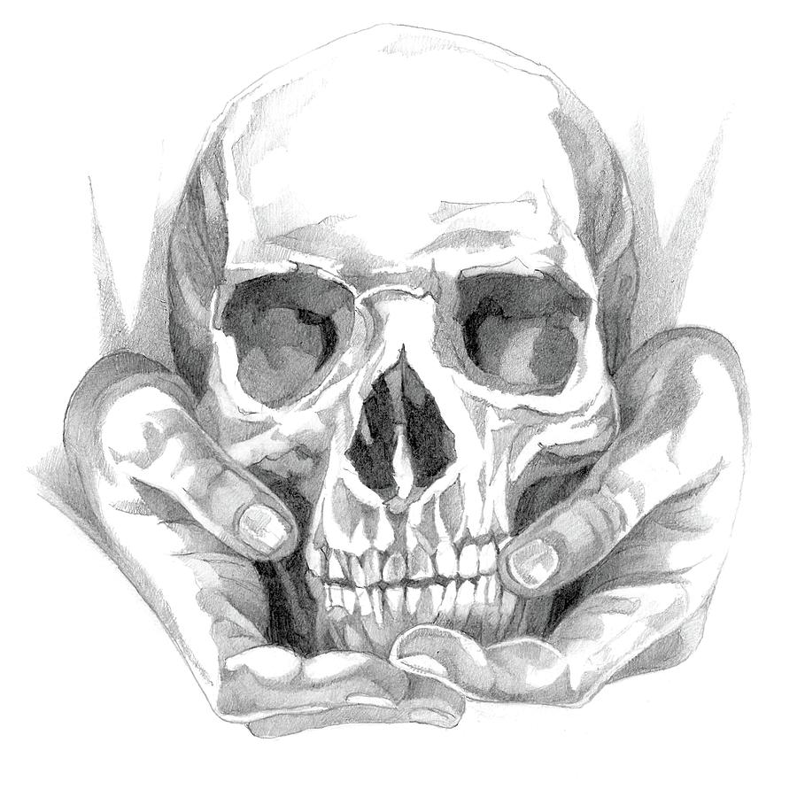 Skull Pencil Drawing Drawing by Matthew Hack - Fine Art America