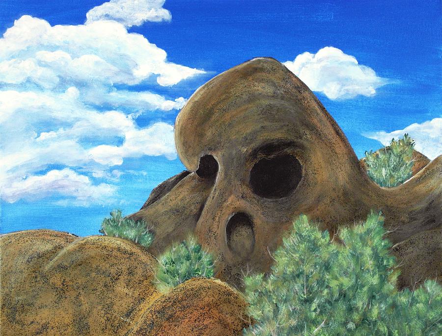 Skull Rock - Joshua Tree NP Painting by Anastasiya Malakhova