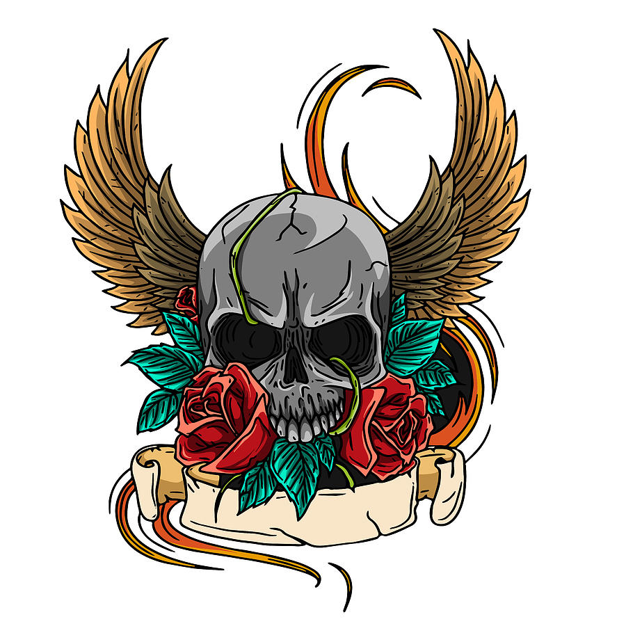 skull banner tattoo designs