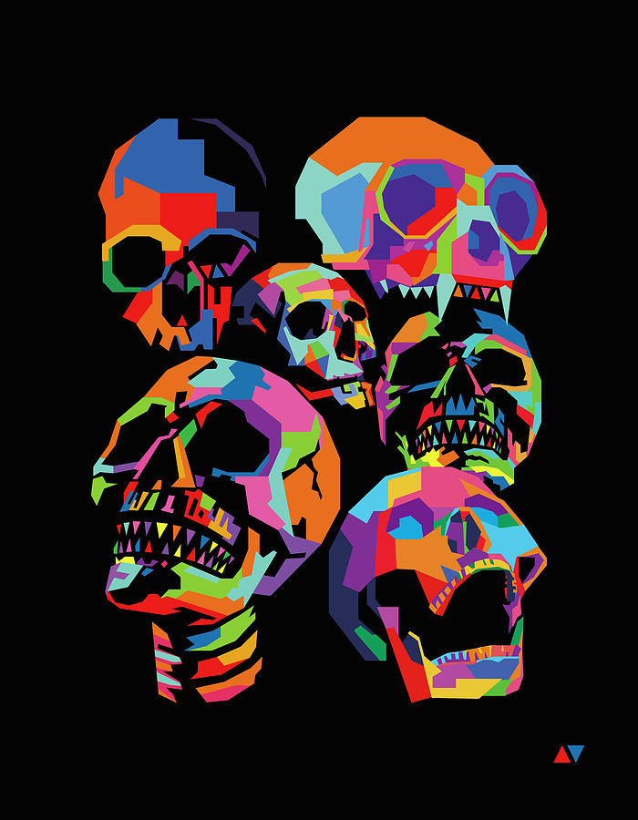 Skull Digital Art - Skull Wpap Style 017 by Ahmad Nusyirwan