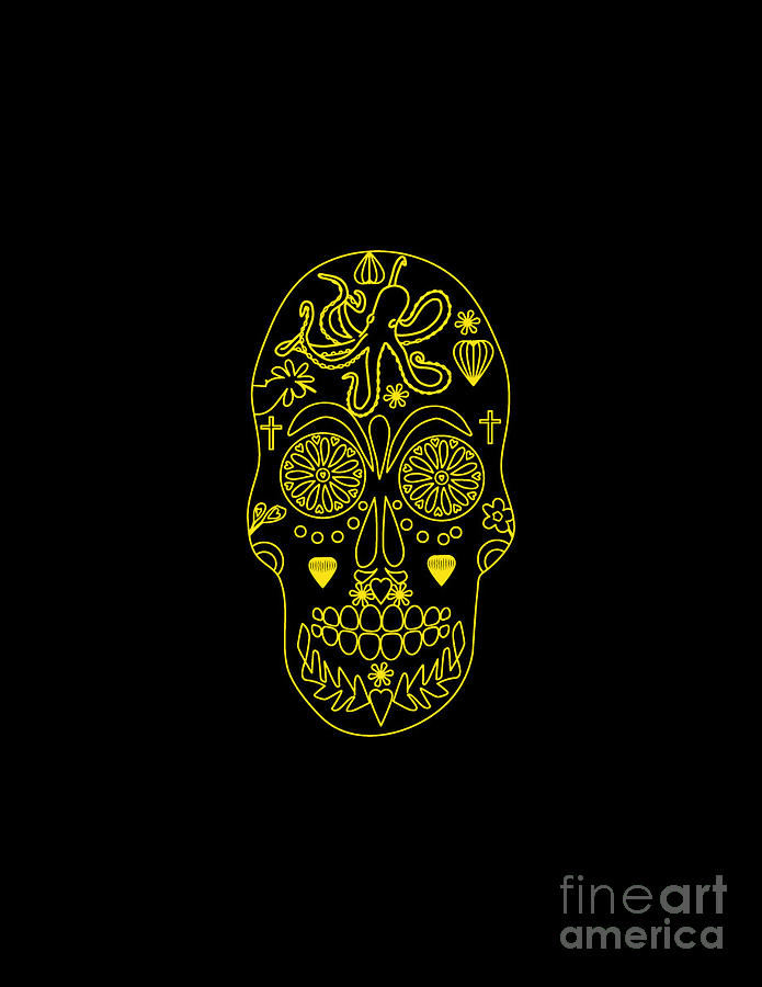Skull Yellow Digital Art