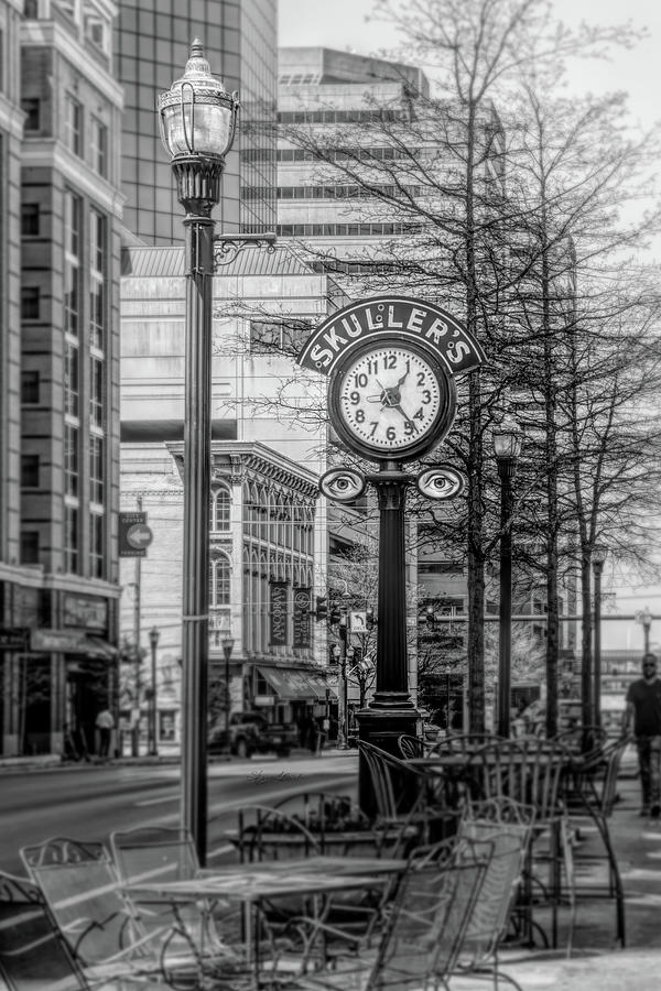 Skullers Clock Black And White Photograph by Sharon Popek