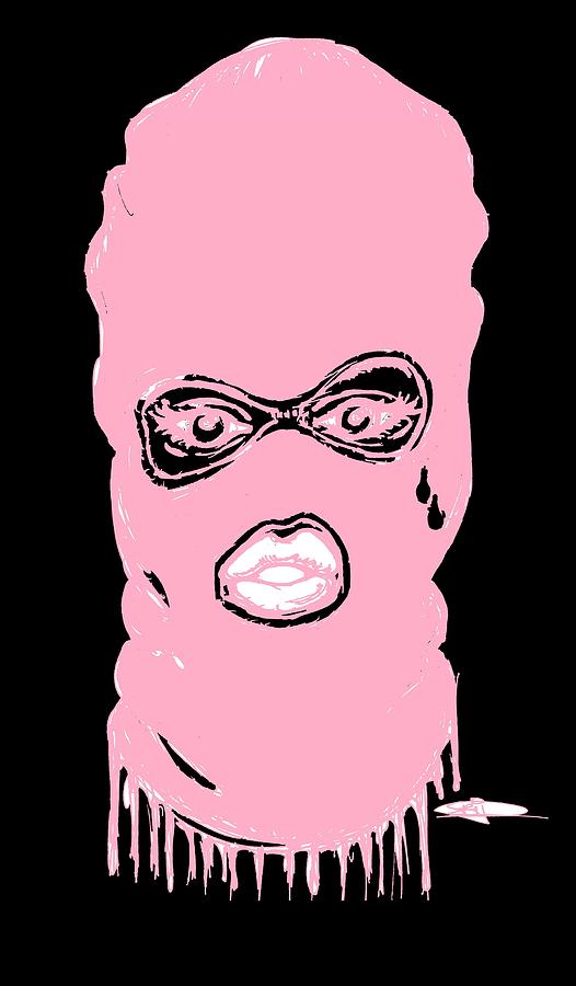 Skully Pink And Black Drawing by SKIP Smith - Pixels