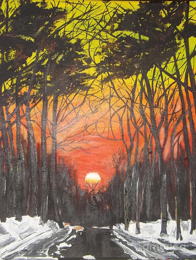 Sky Ablaze Painting by Denise Morgan