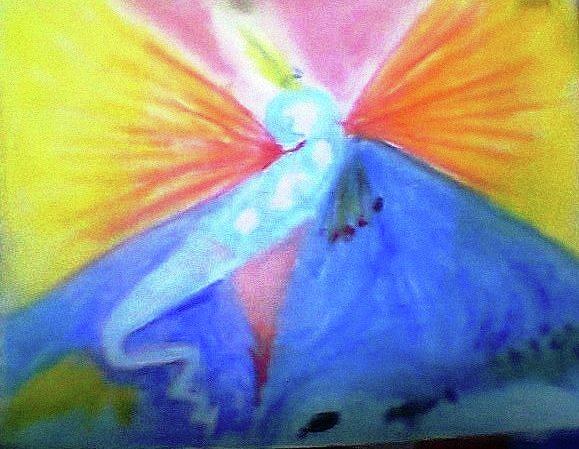 Fairy Painting - Sky Fairy by Rooma Mehra