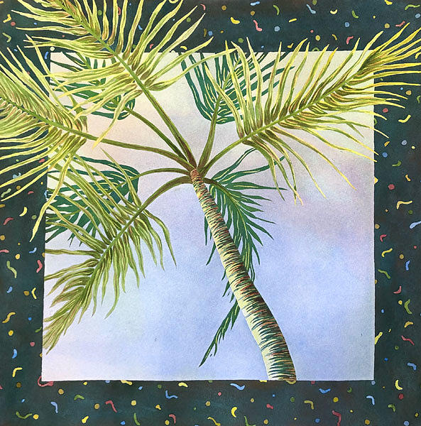 Sky High Palm Painting by Nancy Goldman