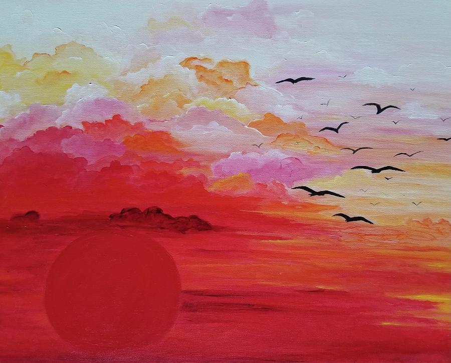 Sky on fire Painting by Cristina Anthony - Fine Art America