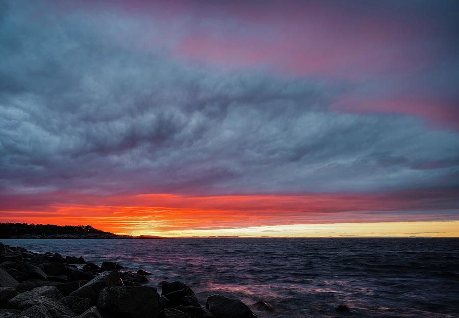 Sky on Fire, Halibut Pt. Photograph by Michael Hubley