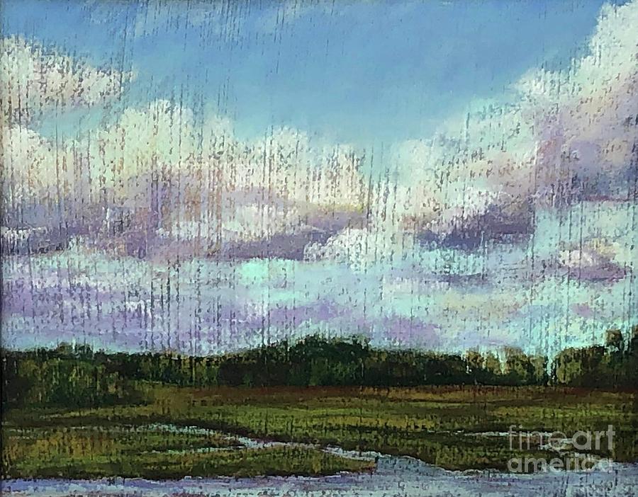 Sky over Marsh Painting by Angela Armano