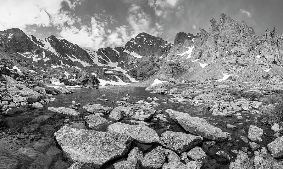 Sky Pond Black and White Photograph by Aaron Spong