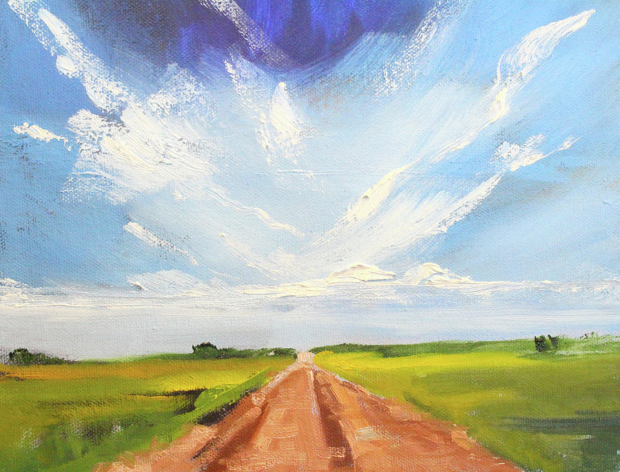Sky Road Painting by Nancy Merkle