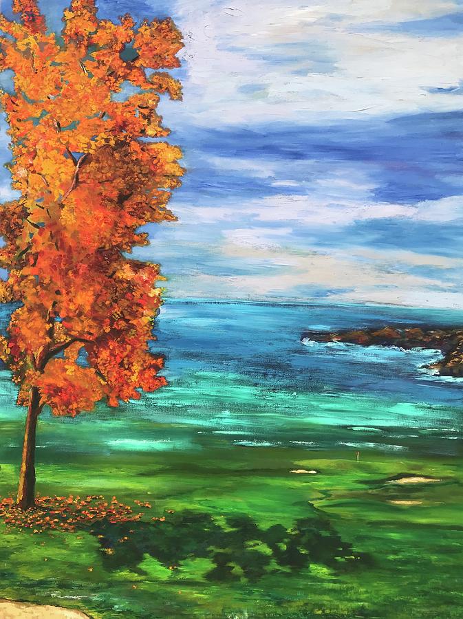 Golf Painting - Sky, sea and Golf  by Geeta Yerra