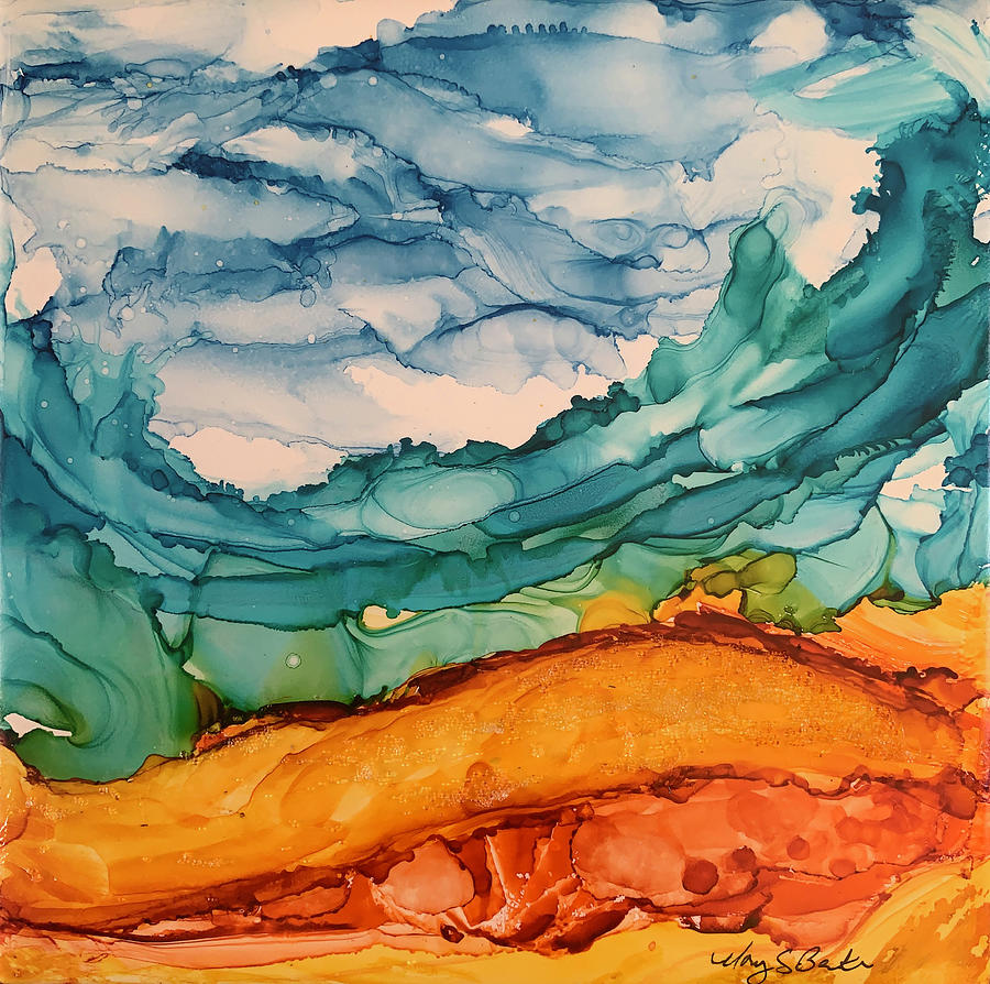 Sky Sea Sand 2 Painting by Mary Benke