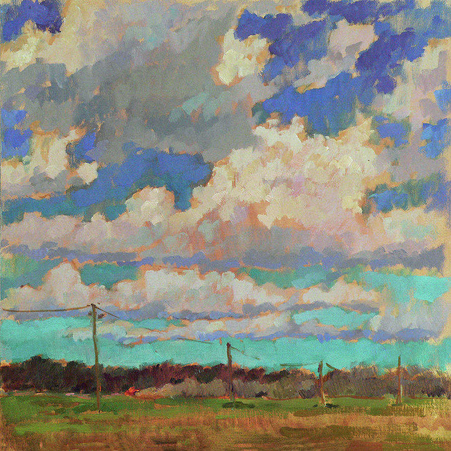 Landscape Painting - Sky, Tukums by Vera Bondare