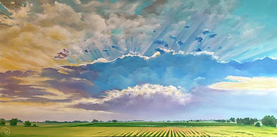 Skyals-Emerging Sun Painting by Renee Noel