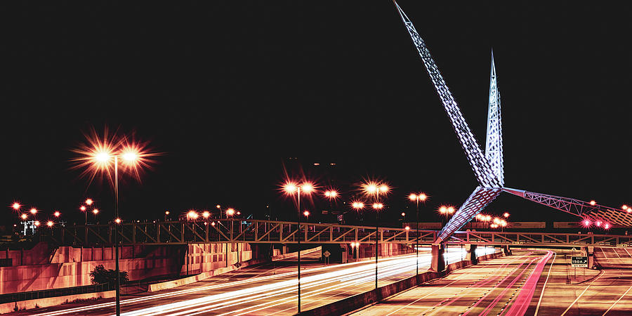 Oklahoma City Photograph - Skydance Scissortail Bridge Panorama - Oklahoma City by Gregory Ballos