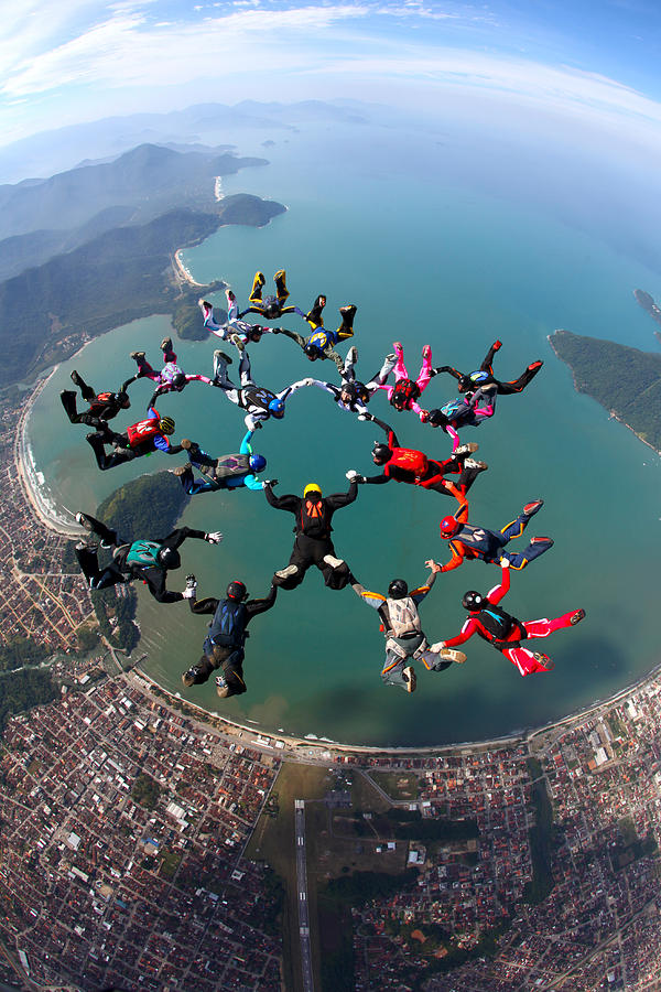 Skydive formation Photograph by Rick Neves