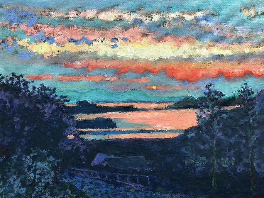 Isle of Skye, Scotish Sunset Painting by Shirley Galbrecht