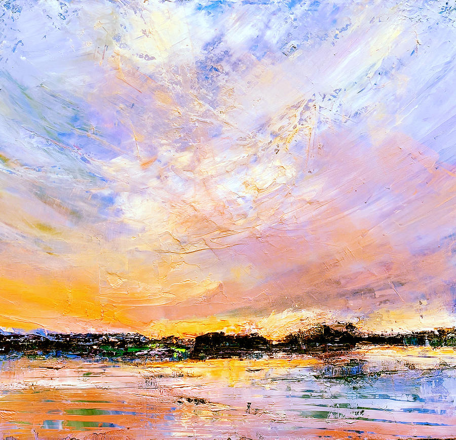 Sky Painting - Skylark Warm tones by Julia S Powell
