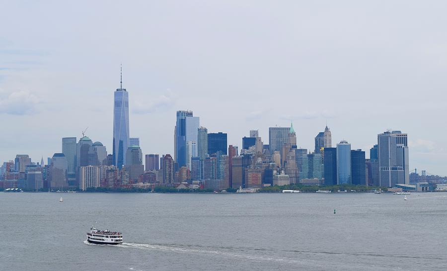 Manhattan Skyline-Statue of Liberty Photograph by Bnte Creations