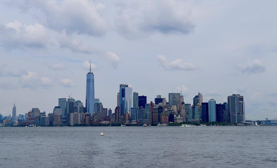 Manhattan Skyline-Statue of Liberty II Photograph by Bnte Creations