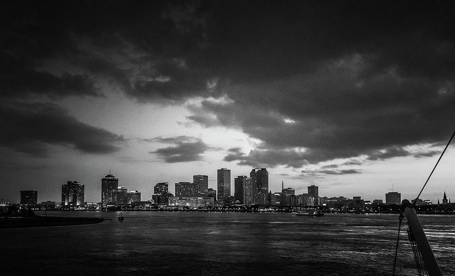 Skyline And Clouds In Black and White Photograph by Chrystal Mimbs