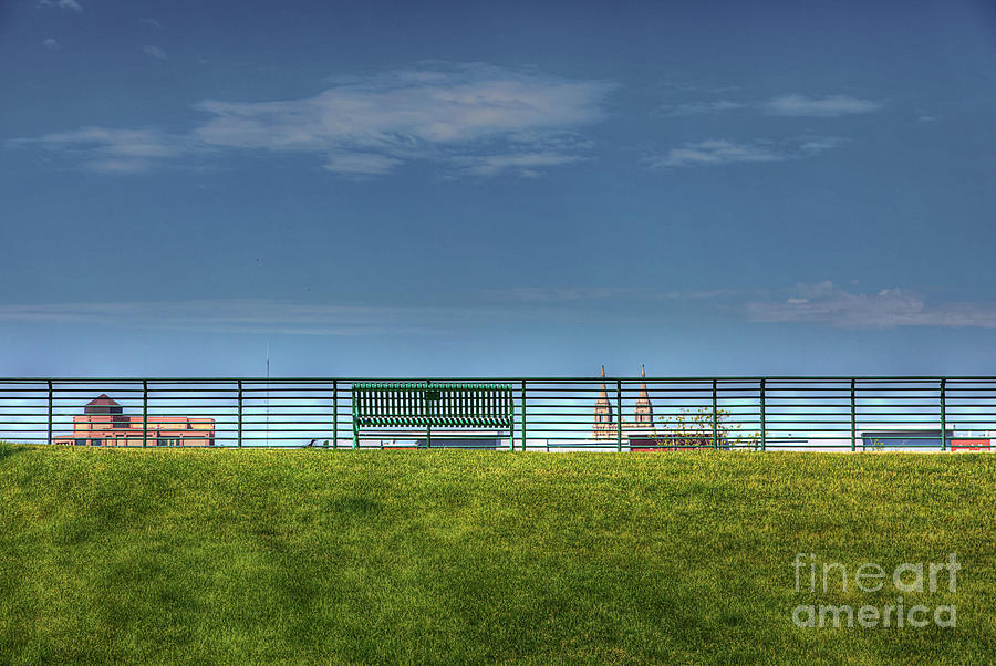 Skyline Photograph - Skyline Behind a Fence  by Larry Braun