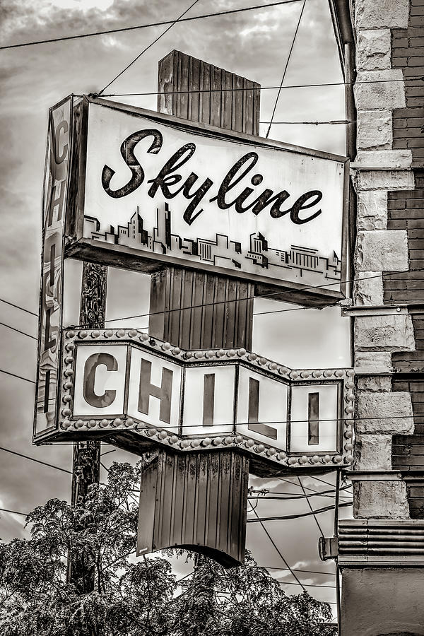 Skyline Chili Sepia Cincinnati Photograph by Gregory Ballos