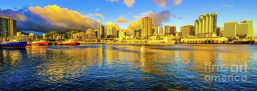 Honolulu Photograph - Skyline - Honolulu, Hawaii - Honolulu Harbor by D Davila