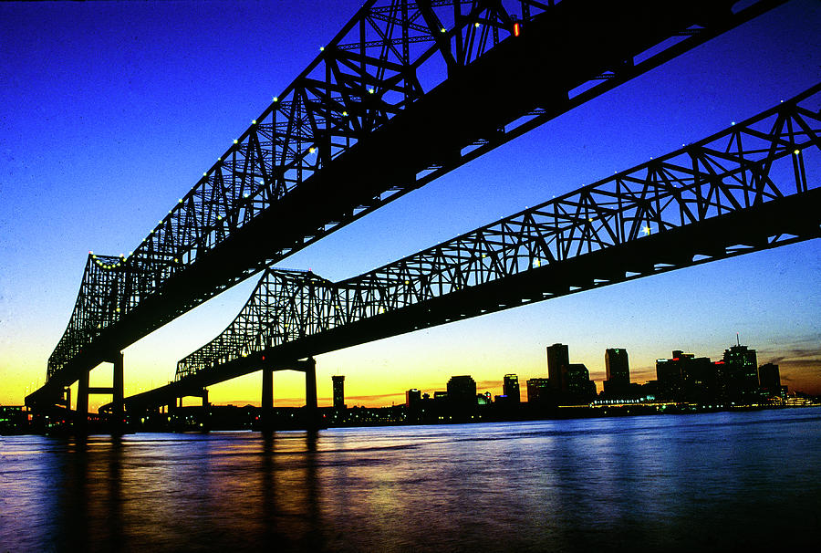 Walking To New Orleans - Crescent City Connection Bridge, New Orleans, LA Photograph by Earth And Spirit