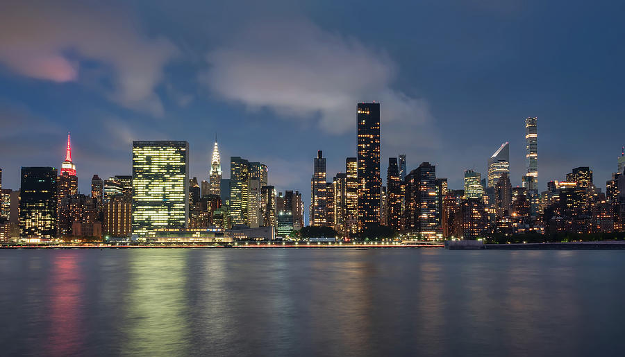 skyline of Manhattan at night Photograph by Maria Elena GARCIA - Fine ...