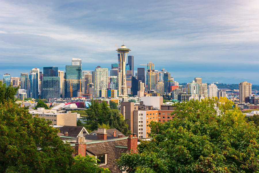 Skyline of Seattle Washington USA Photograph by © Allard Schager