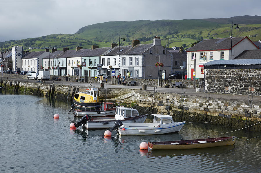 Skyline of the fishing village of Carnlough Photograph by Allan Baxter