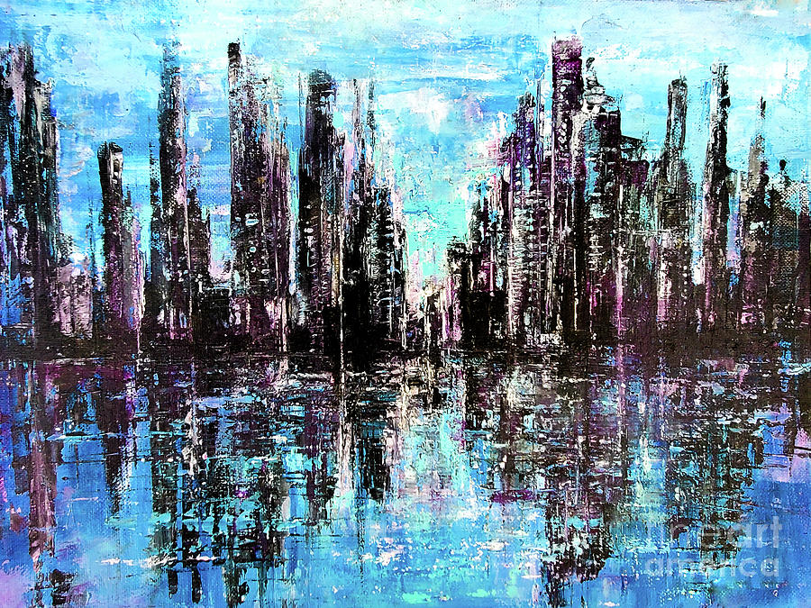 Skyline Over the Harbour Painting by Zan Savage Skyline Over the Harbour Painting by Zan Savage