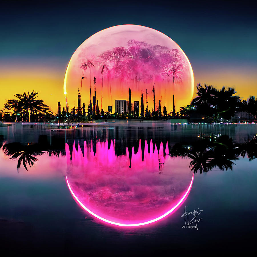 Skyline Palm Trees 11 Digital Art by DC Langer