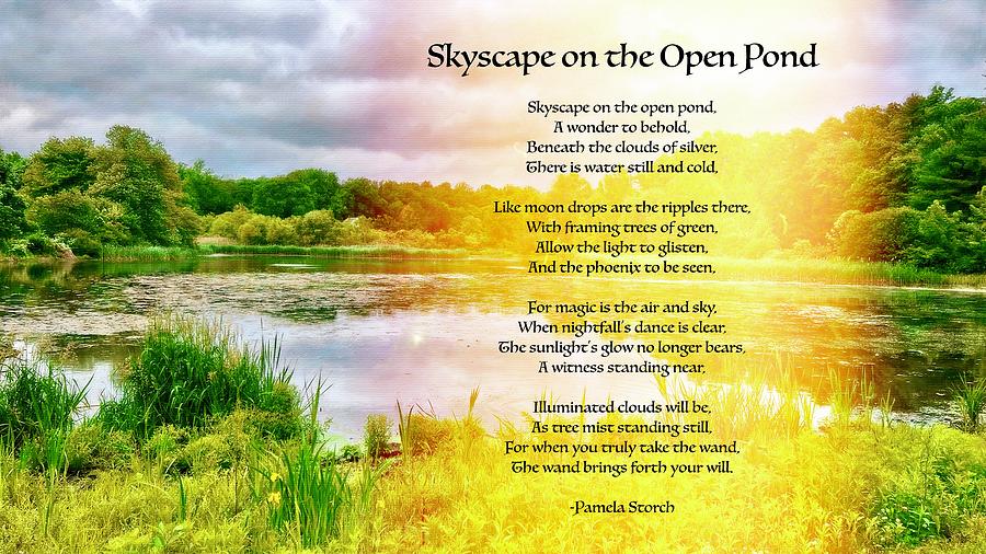 Poems Digital Art - Skyscape on the Open Pond Poem by Pamela Storch