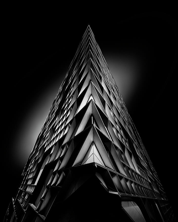 Modern Skyscraper at Night Digital Art by Arro FineArt - Fine Art America