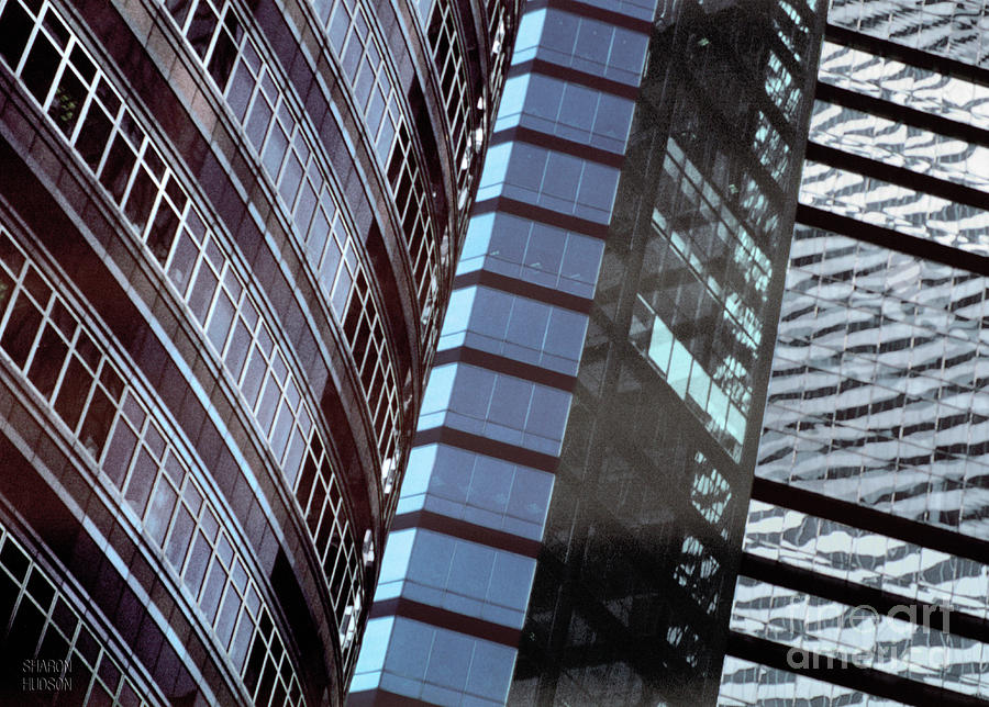skyscraper photographs - Four Buildings Photograph by Sharon Hudson