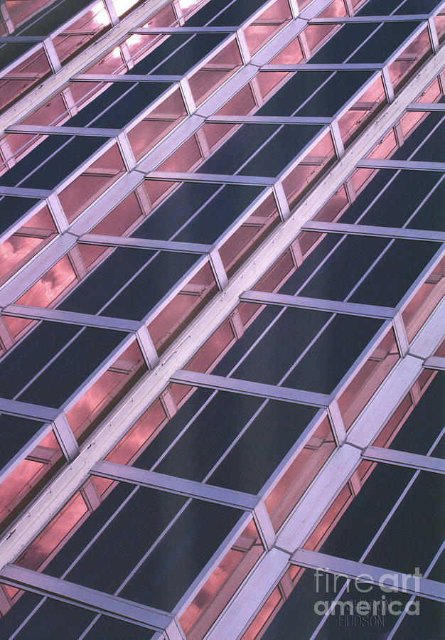abstract urban photography skyscrapers - Pink Flamingo Hotel Photograph by Sharon Hudson